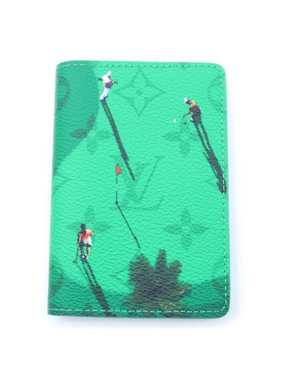 Louis Vuitton Monogram Golf Pocket Organizer Card Case Green Leather